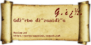 Görbe Ézsaiás névjegykártya